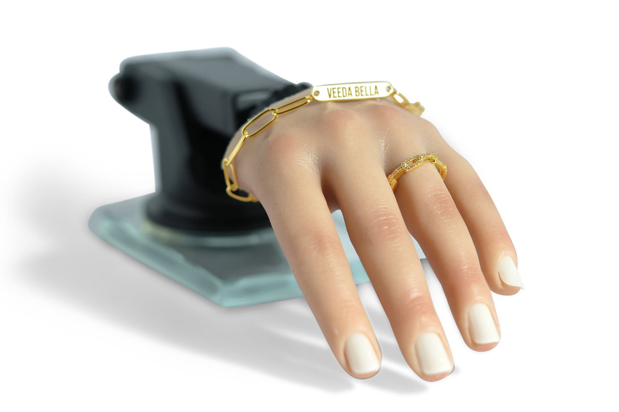 14K Plated Paperclip Bracelet